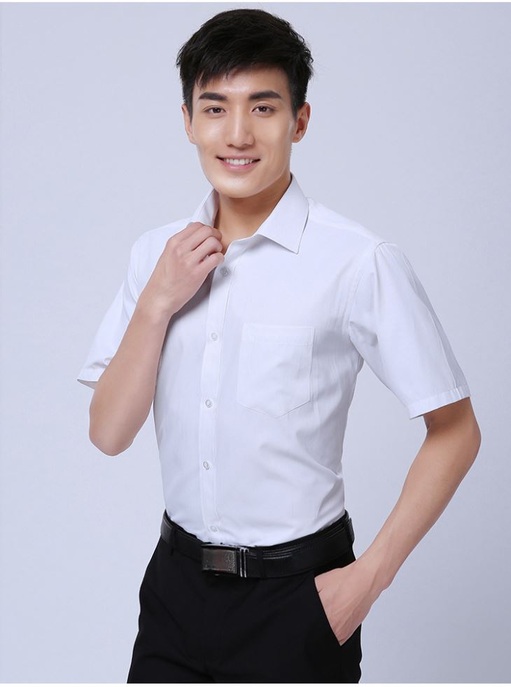 河西定制男士中袖衬衫 修身职业工作服